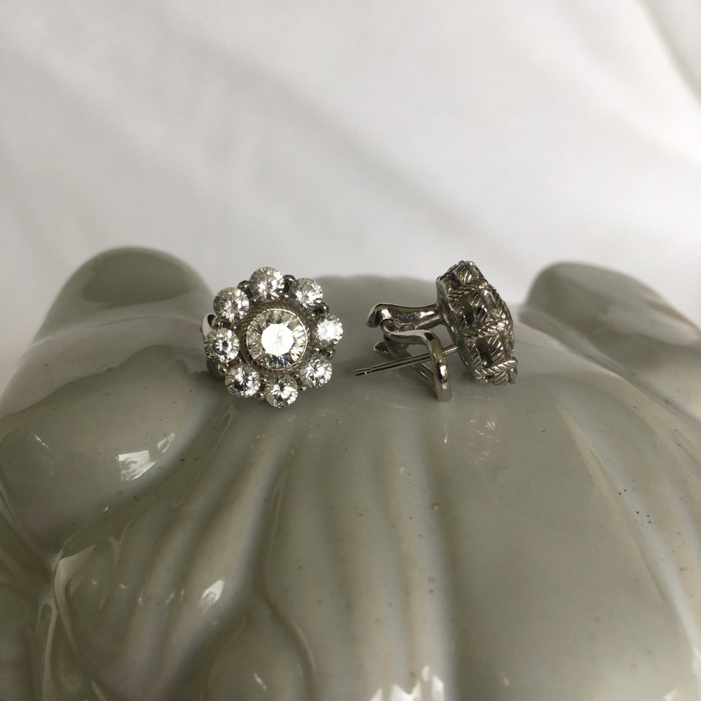 Authentic Judith Ripka Sterling Silver Earrings - Picture 6 of 7